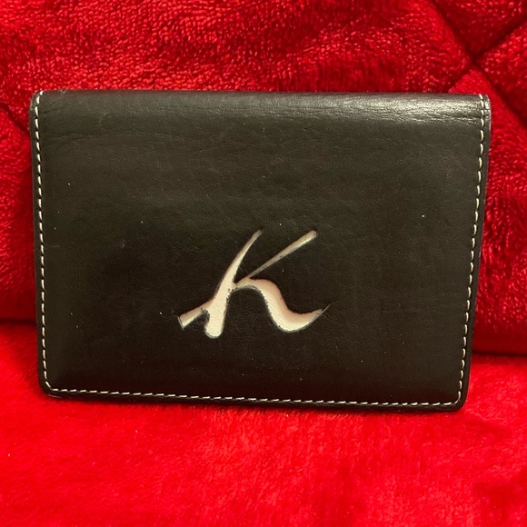 A Vintage KITAMURA MOTOMACHI Black Leather ID Wallet JAPAN wallet - Picture 1 of 3